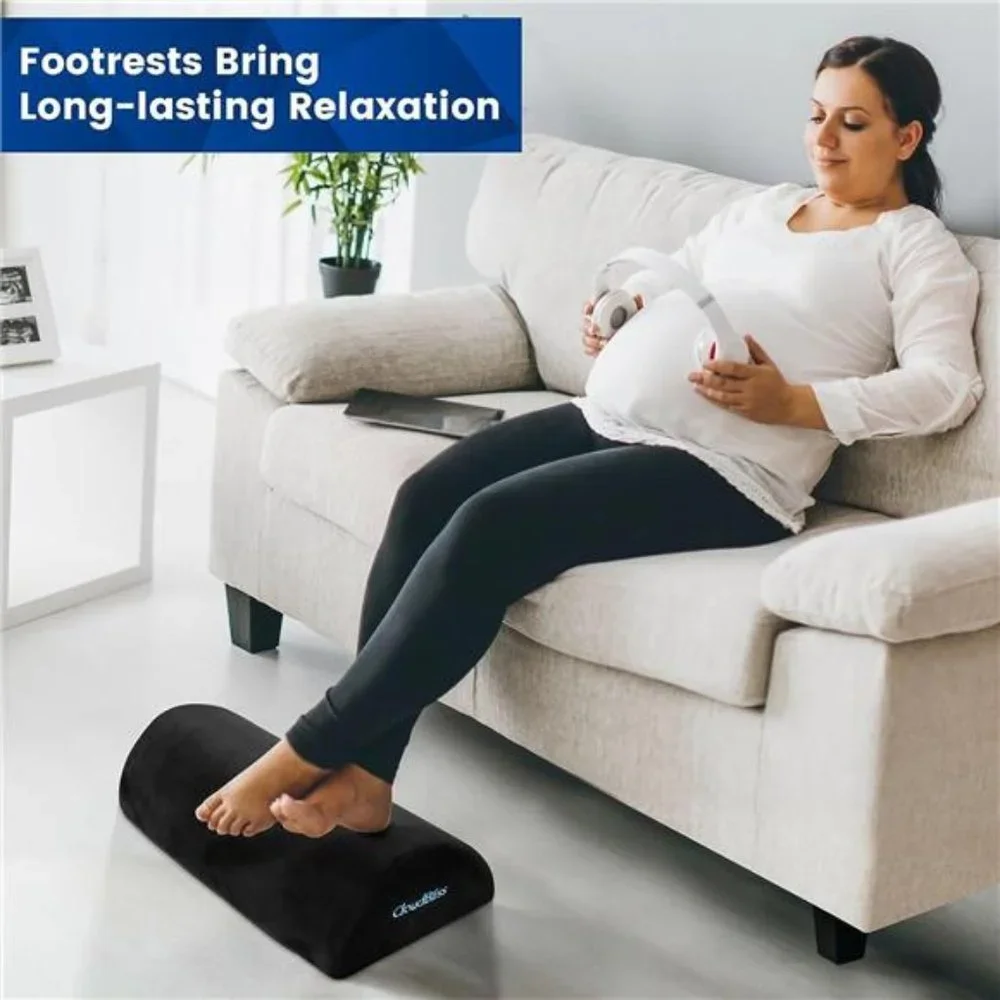 Foot Rest Pillow for Work, Office or Travel Memory Foam and Removable Cover
